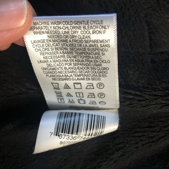 BCBGeneration Grey and Black Faux Leather Hooded Women's Jacket Sz Small - Picture 14 of 14